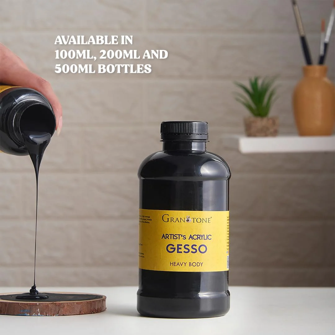 Acrylic Gesso (Black) Water Base Non-Toxic Universal Gesso Primer to Apply as an Undercoat Before Painting for Extra Coverage - Image 4