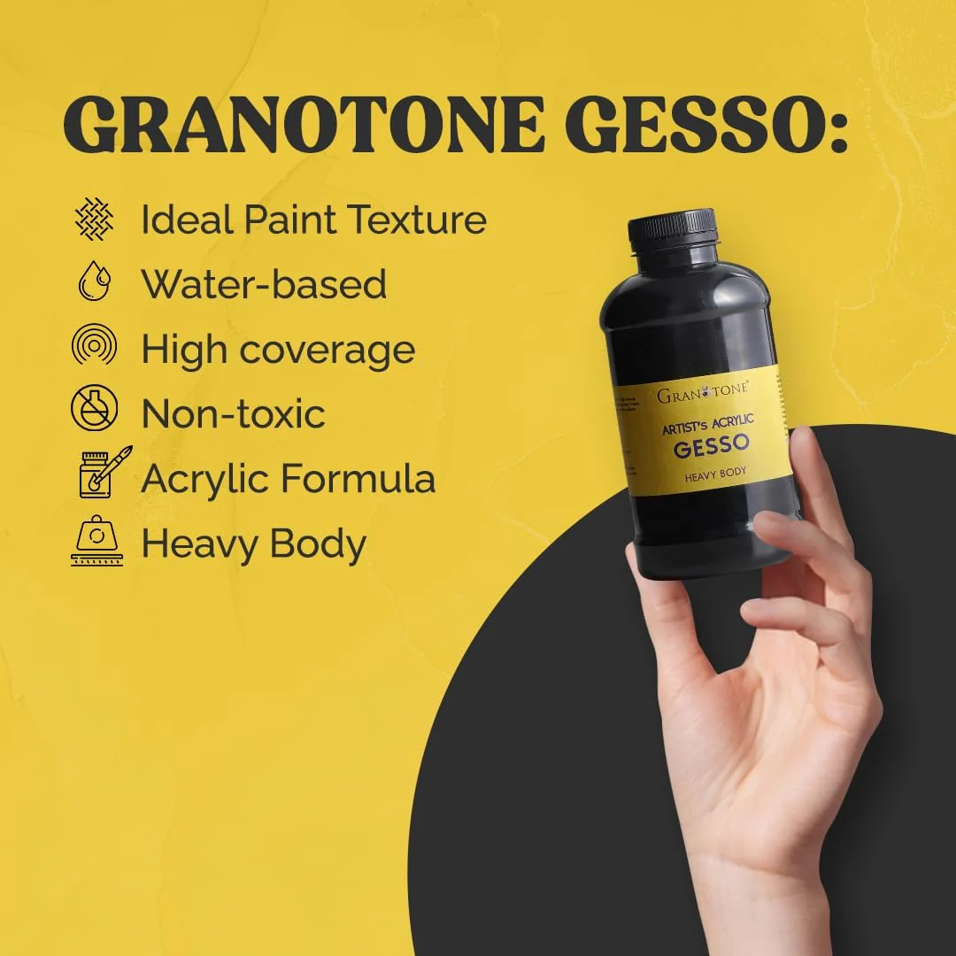 Acrylic Gesso (Black) Water Base Non-Toxic Universal Gesso Primer to Apply as an Undercoat Before Painting for Extra Coverage - Image 7