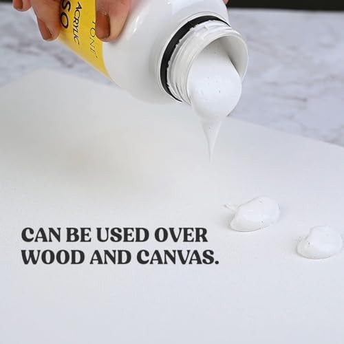 Acrylic Gesso (White) Water Base Non-Toxic Universal Gesso Primer to Apply as an Undercoat Before Painting for Extra Coverage - Image 5