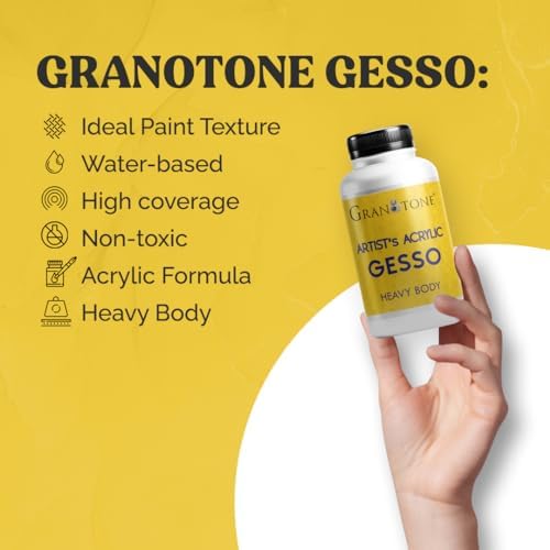 Acrylic Gesso (White) Water Base Non-Toxic Universal Gesso Primer to Apply as an Undercoat Before Painting for Extra Coverage - Image 9