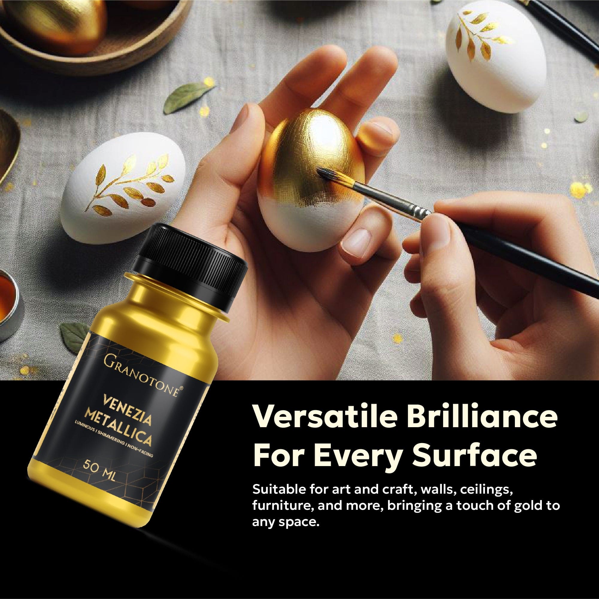 Acrylic Venezia Metallic - 50 ml (Gold) - Image 3