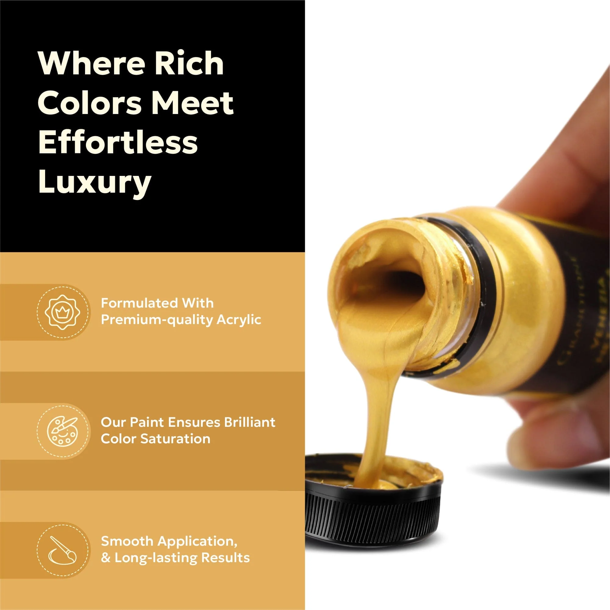 Acrylic Venezia Metallic - 50 ml (Gold) - Image 4