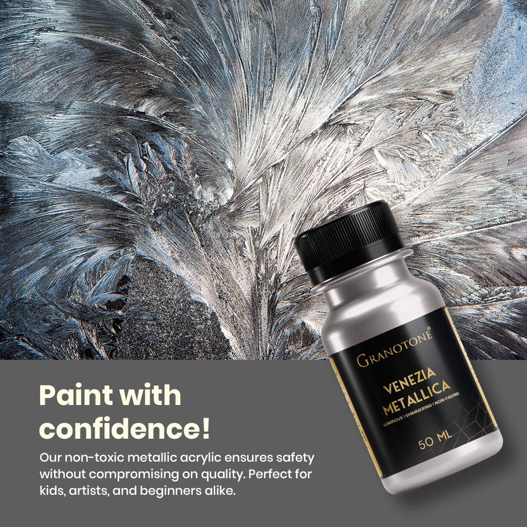 Acrylic Venezia Metallic - 50 ml (Silver) - Image 6