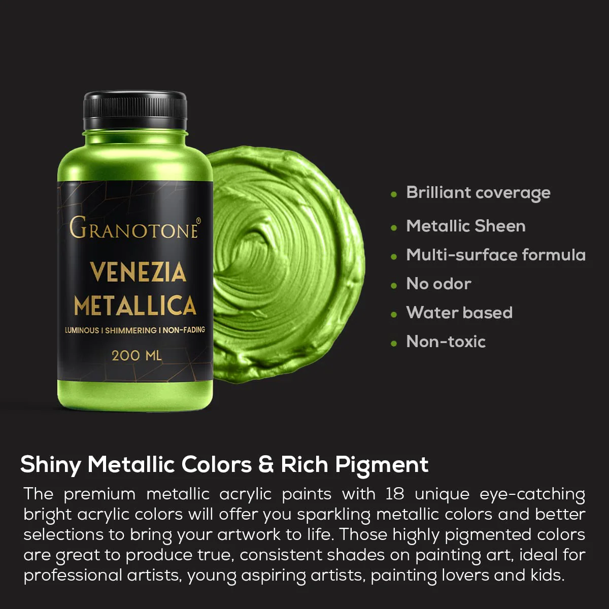 Acrylic Venezia Metallic - 200 ml (Bronze) - Image 3