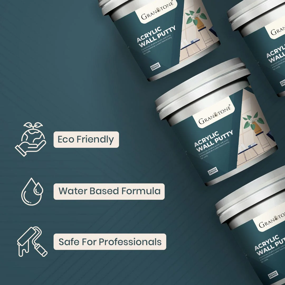 GRANOTONE Acrylic Wall Putty - Smooth Finish & Easy to Apply, Durable Filler for Interior Walls, Crack Resistant, White - Image 4