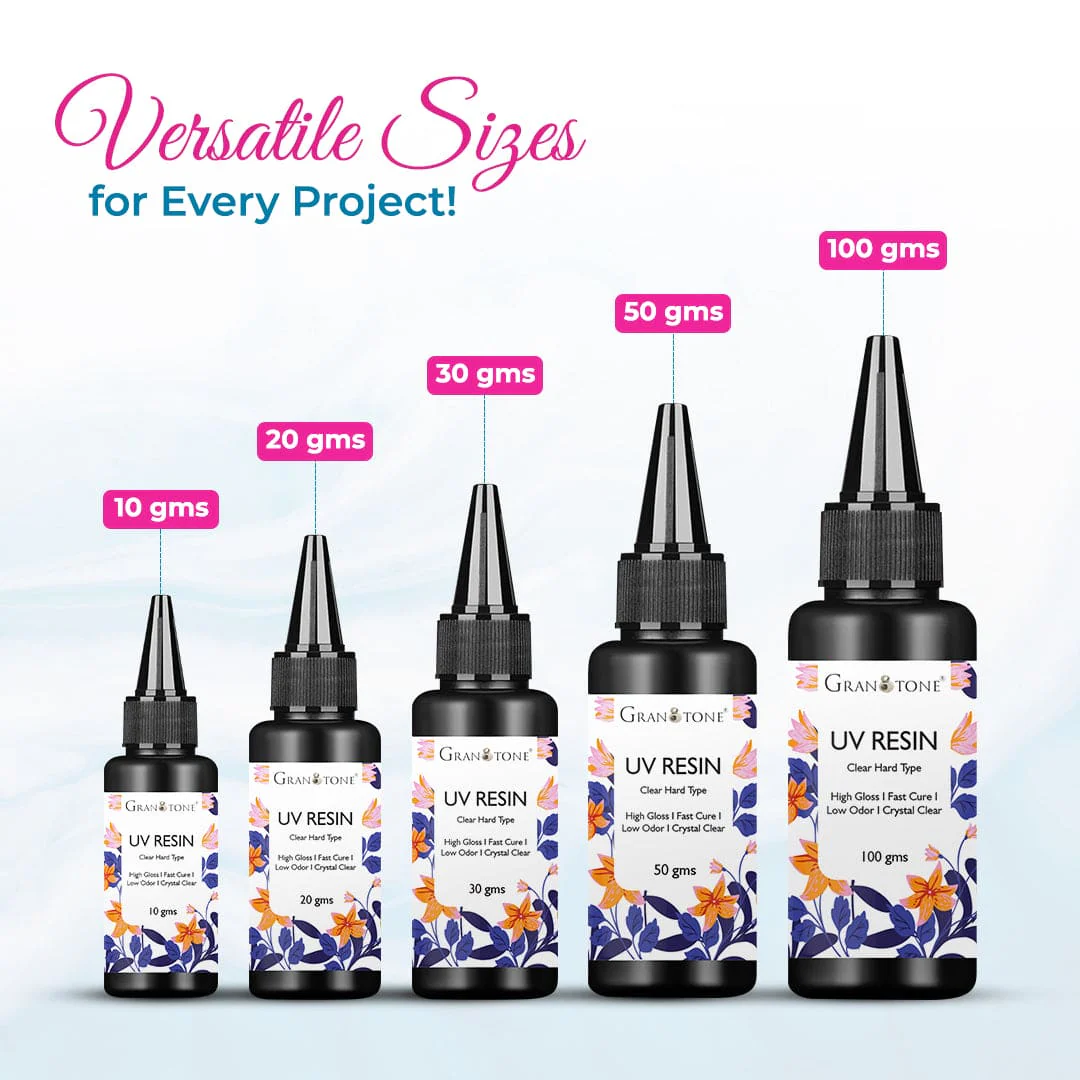 Granotone - Clear UV Resin Hard | High Gloss UV Resin Kit | Fast Curing Solar Activated Glue | Transparent, Low Viscosity | Bubble-Free | Non-Yellowing 20 GMS - Image 6