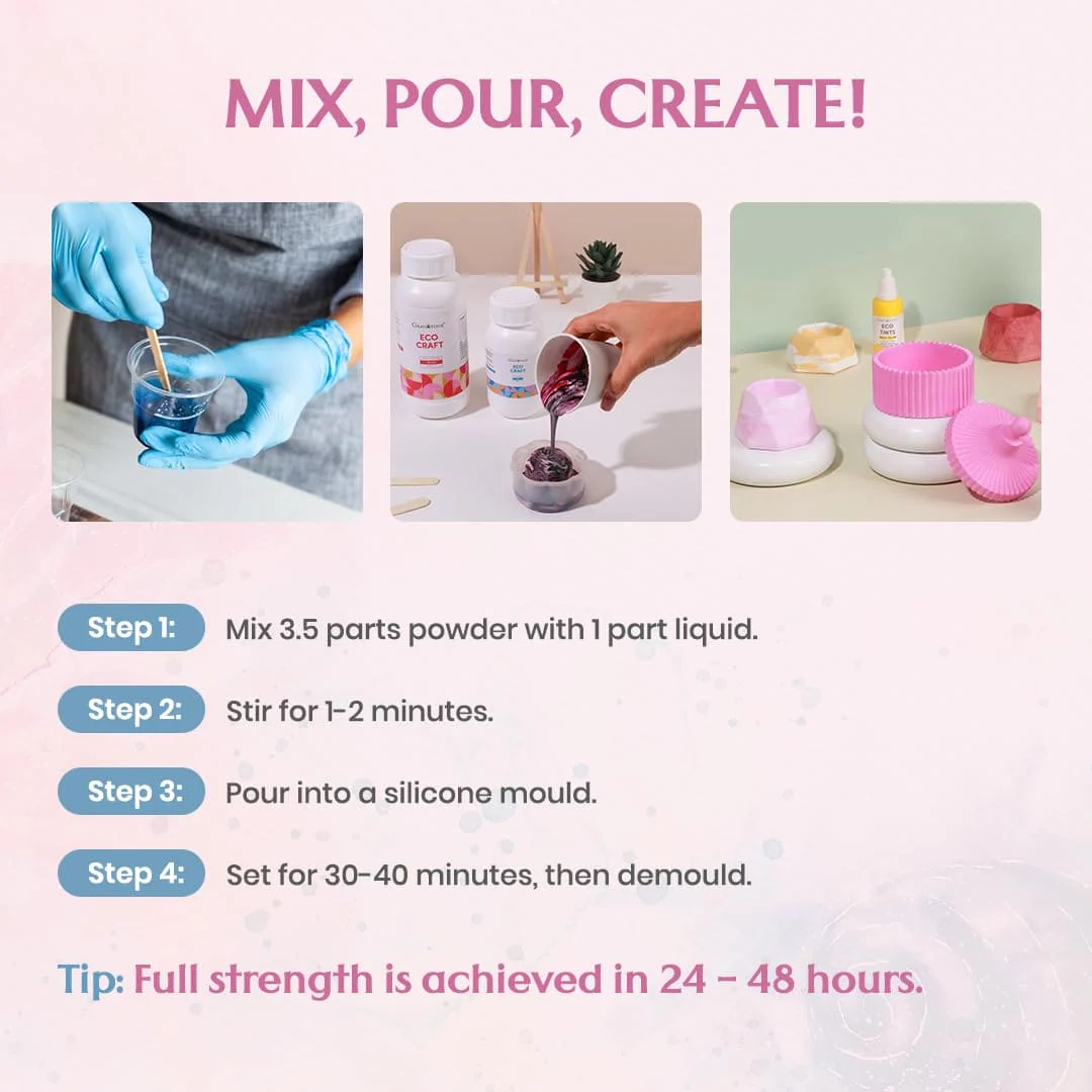 Granotone ECO Craft Complete Kit– Eco-Friendly Casting Material for DIY Terrazzo, Home Décor & Art Projects - Image 5