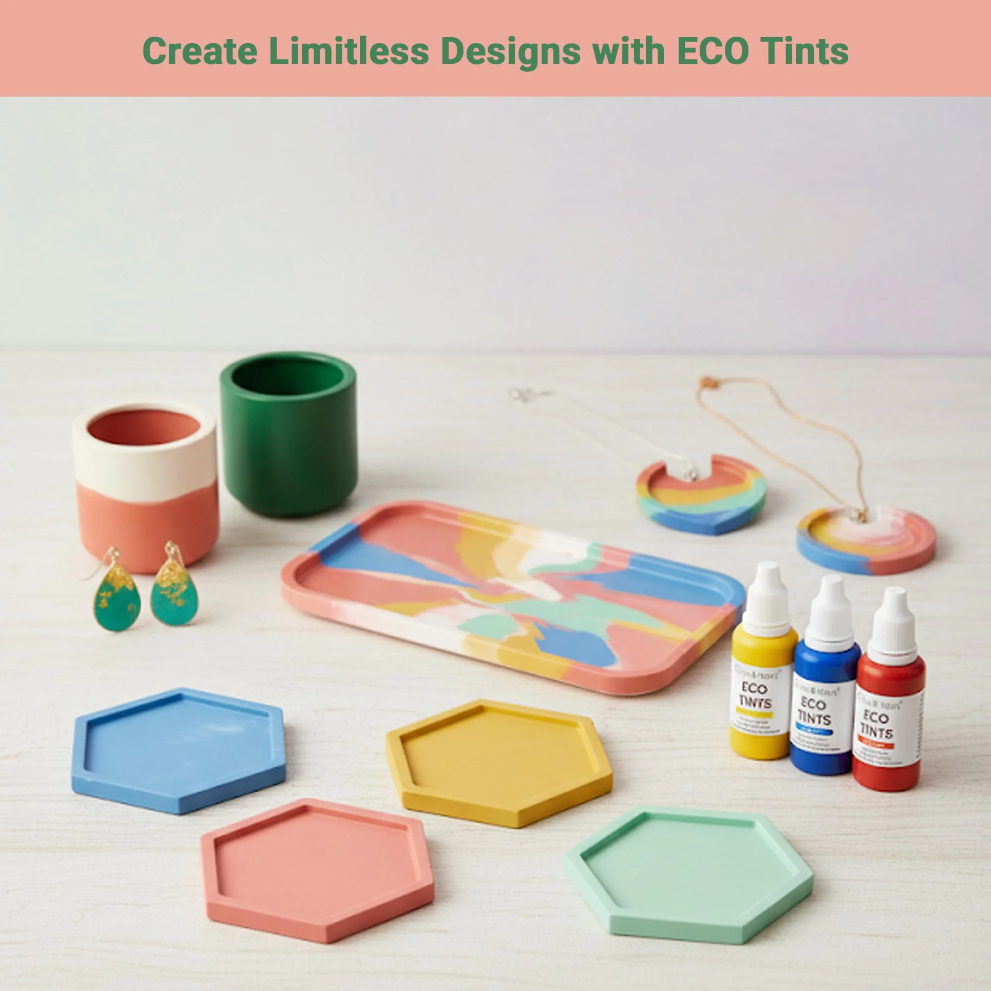 GRANOTONE ECO TINTS – Pack of 6 Colors (25g Each) | Water-Based Pigment Dispersions for Resin, Epoxy, Concrete & Crafts - Image 4